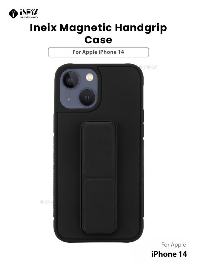 إينيكس جراب حماية 3 في 1 مغناطيسي ذو مسند للهاتف وسوار لأصابع اليد لهاتف  أبل آيفون 14 اسود - Image 1
