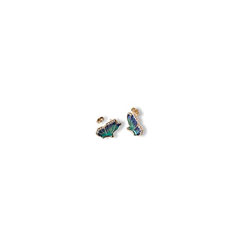 SOHI Latest Stylish Enamel Butterfly Shaped Studs Earrings In Cobalt Blue and Emerald Green With Crystal Stones Gold Plate Collection For Women and Girls - Image 5