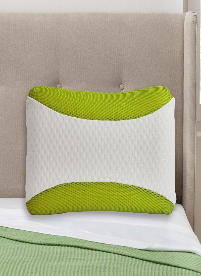 ARISTOCRAT Aloe Vera Infused Memory Foam Pillow | Hypoallergenic & Breathable | Removable cover - 60x40x12cm  - Image 1