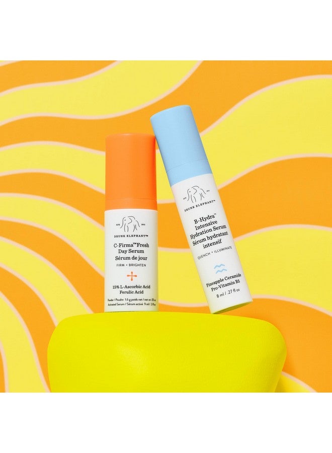 Drunk Elephant Hydra وThe Bright - يتضمن سيروم C-Firma Fresh Day Serum (0.3 أونصة سائلة) وسيروم B-Hydra Intensive Hydration Serum (0.27 أونصة سائلة) - خالي من الزيوت العطرية والسيليكون والعطور - Image 3
