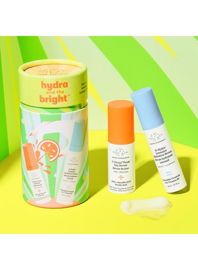 Drunk Elephant Hydra وThe Bright - يتضمن سيروم C-Firma Fresh Day Serum (0.3 أونصة سائلة) وسيروم B-Hydra Intensive Hydration Serum (0.27 أونصة سائلة) - خالي من الزيوت العطرية والسيليكون والعطور - Image 2