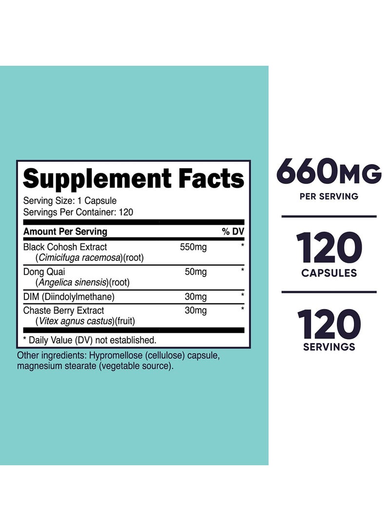 الكوهوش الأسود للنساء 660 ملجم 120 كبسولة - Image 2