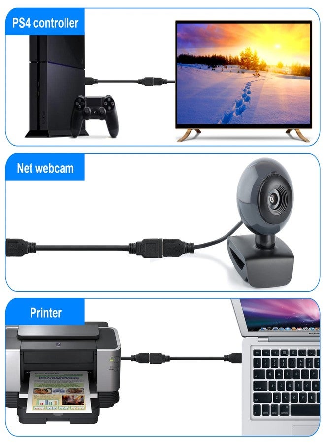 MZHOU USB 3.0 USB Male A to Female A High Speed Standard USB Extension Cable - Extender to USB Hub,Black 8 Inch - Image 5