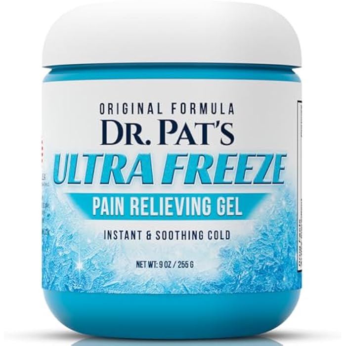 Ultra Freeze Dr Pat's Pain Relief Cream (9oz) - Muscle Rub Gel for Arthritis, Neuropathy, Foot & Joint - Cooling Sports Massage for Back, Shoulder & Knee - Menthol Analgesic for Neck & Body | Arthritis, Neuropathy, Foot & Joint - Cooling Sports Massage for Back, Shoulder & Knee - Menthol Analgesic for Neck & Body - Image 1