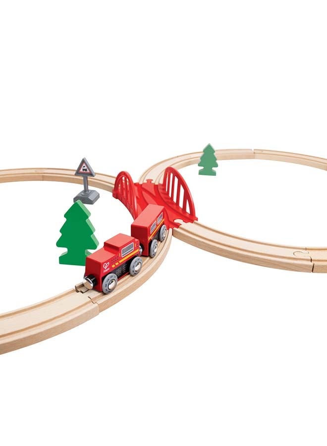 Hape Wooden Classic Figure8 Train And Railway Set 19-Piece – Toy Vehicle for Kids Ages 3+ - Image 4