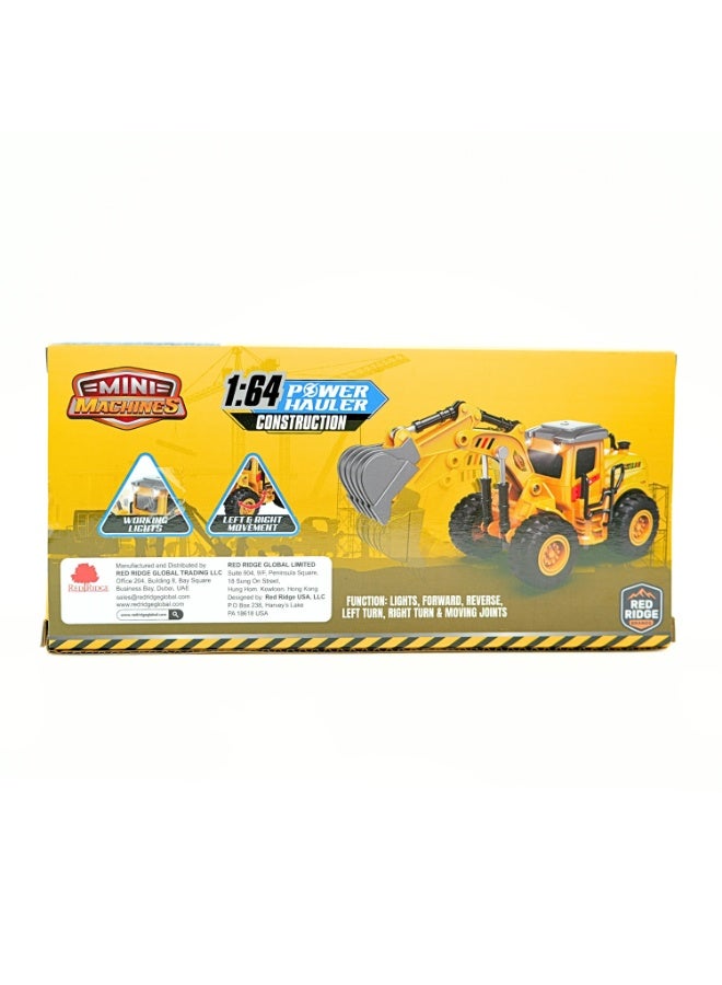 Mini Machines ماكينات ميني ميني R/C باور هولر بأجزاء متحركة - حفار دوار | مقياس 1:64 | 4 قنوات | العمر 3 سنوات فما فوق - Image 4