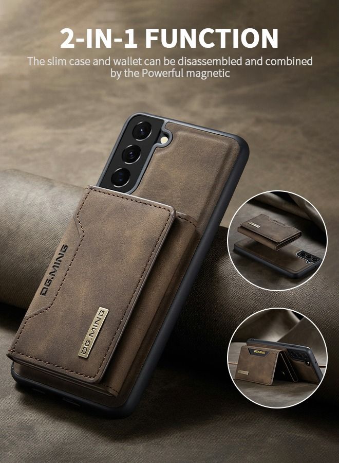 GROIC Samsung Galaxy S23 2 in 1 Clutch Wallet Phone Cover, Vintage Slim Leather Case Magnetic Detachable Tri-Fold Wallet Shell, S23 6.1" Leather Case with Card Holder Pocket Slim Case  - Image 4