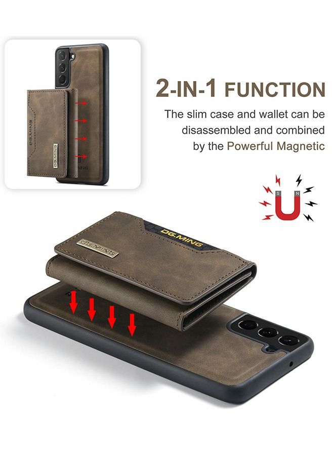 GROIC Samsung Galaxy S23 2 in 1 Clutch Wallet Phone Cover, Vintage Slim Leather Case Magnetic Detachable Tri-Fold Wallet Shell, S23 6.1" Leather Case with Card Holder Pocket Slim Case  - Image 5