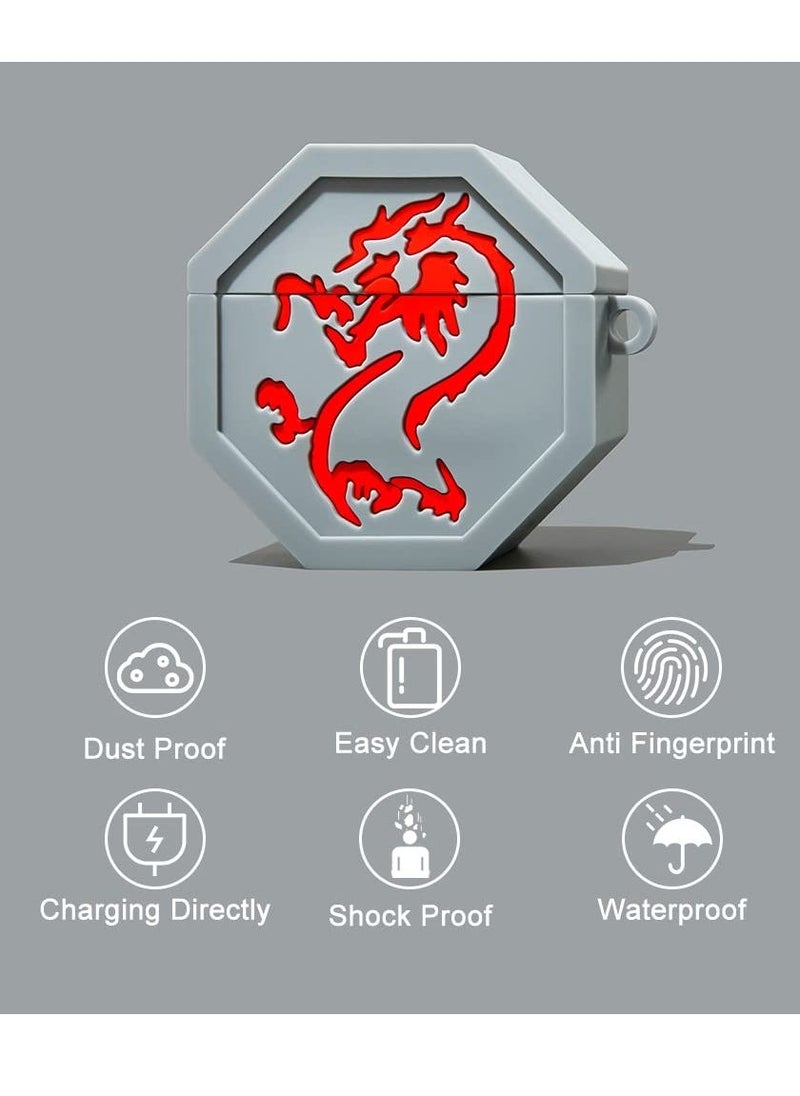 Excefore Silicone Airpods Pro 2nd Case Cover with Carabiner Keychain Hook,Cute Funny Unique 3D Anime Airpod Pro 2 Case,Shockproof Protective Skin Case Cover Support Wireless Charging-Tailsman  - Image 2
