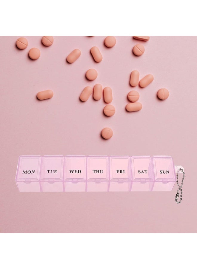 2 PCS Weekly Pill Organizer 7 Day – Portable Travel Pill Box Medicine Storage Case – Compact Tablet Dispenser for Medication, Vitamins & Supplements - Image 2