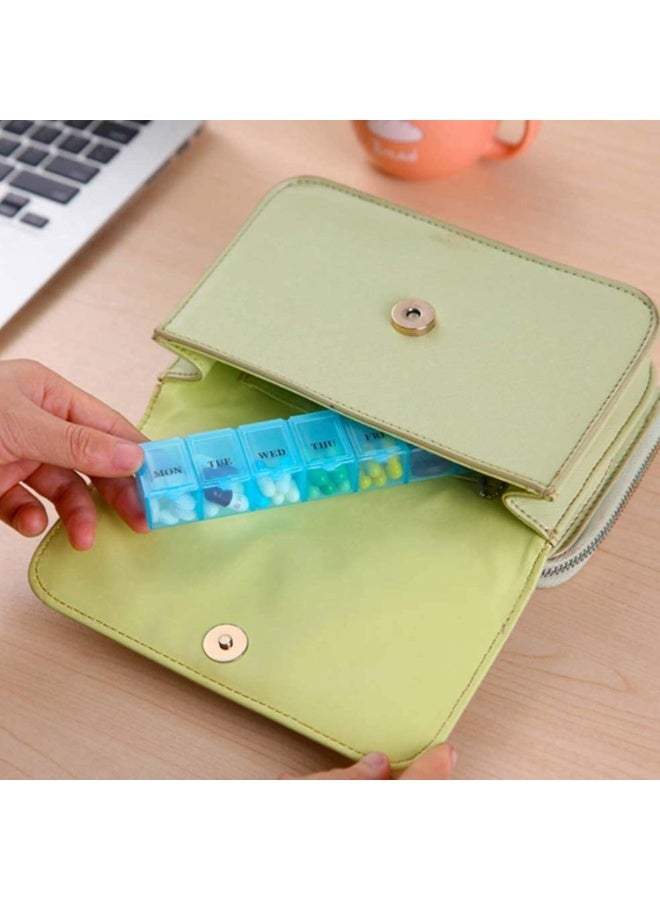 2 PCS Weekly Pill Organizer 7 Day – Portable Travel Pill Box Medicine Storage Case – Compact Tablet Dispenser for Medication, Vitamins & Supplements - Image 4