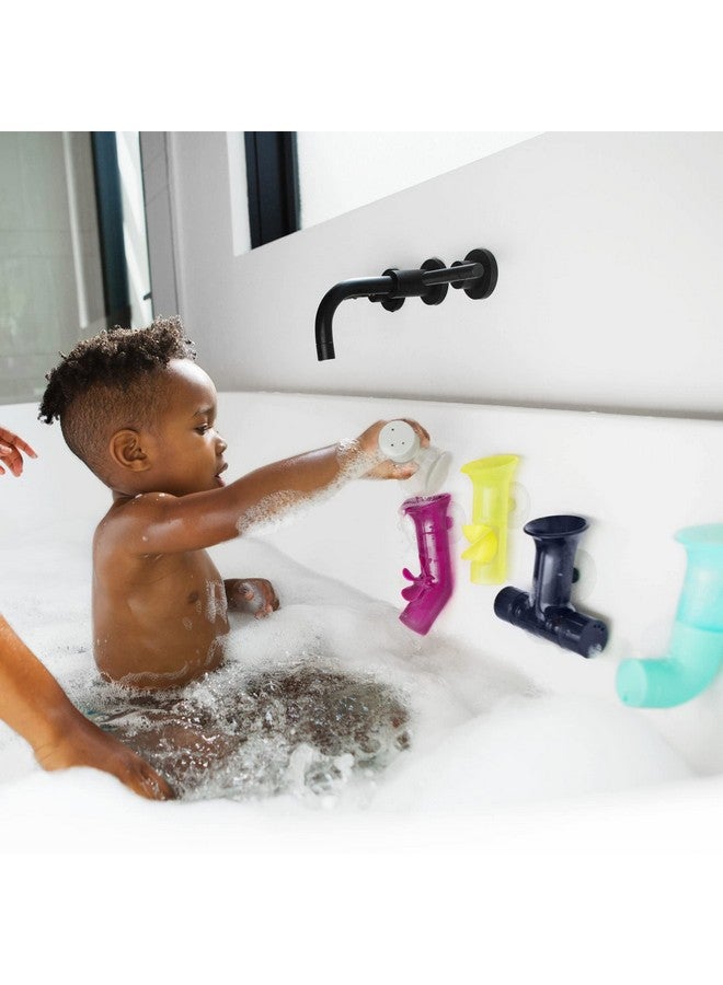 Boon Pipes Toddler Bath Toys - Bathtub Building Toys with Suction Cups - Toddler Sensory Toys and Bathtub Essentials - Multicolored - 5 Count - Kids Ages 12 Months and Up - Image 5
