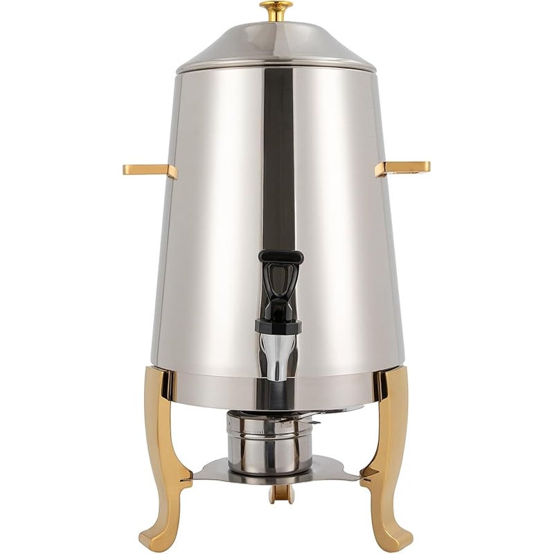 3.4 Gallon Stainless Steel Hot Beverage Drink Dispenser Can, Coffee Urn with Fuel Holder Continuous Heating, Tea Water Coffee Chafer Urn with Faucet for Parties Buffet Catering, Gold (Fuel ONLY) - Image 1