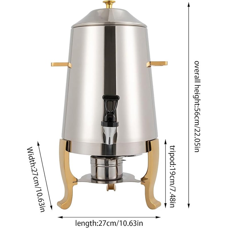 3.4 Gallon Stainless Steel Hot Beverage Drink Dispenser Can, Coffee Urn with Fuel Holder Continuous Heating, Tea Water Coffee Chafer Urn with Faucet for Parties Buffet Catering, Gold (Fuel ONLY) - Image 3