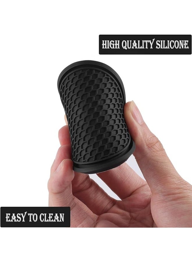 Generic 4PCS Car Cup Coaster Universal Auto Non-Slip Cup Holder Embedded In Ornaments PVC Coaster Car Interior Accessories Mat Black  - Image 5