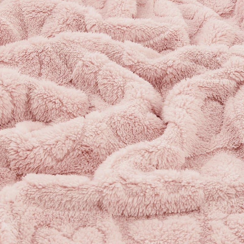 Crevent 30""X40"" Cozy Soft Warm Sherpa Baby Blanket For Girls Boys  Newborn Essentials For Infant  Baby Shower Receiving Gift - Pink Heart - Image 5