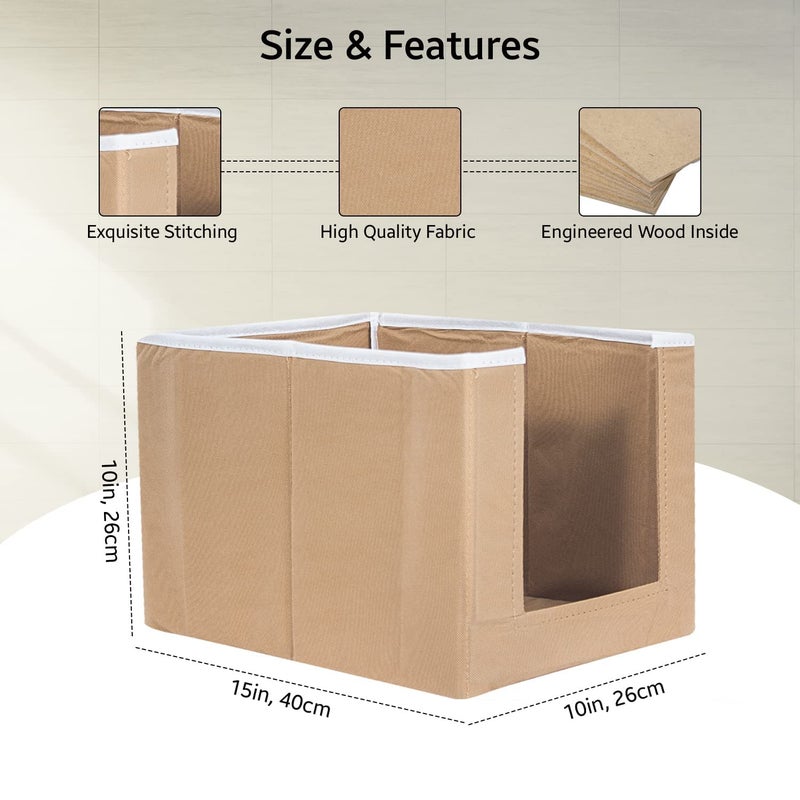 Just Mart Just Mart NonWoven Shirt StackerShirt Organizer For ClosetShirt Stacker Organizer For Shirts TShirts OrganizerWardrobe OrganizerStorage Box For Clothes Pack of 1 Grey Beige  - Image 2