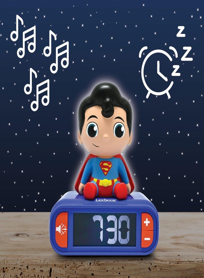 LEXiBOOK, Superman, Superman Night Light Alarm Clock, Sounds and Melodies, Backlit LCD Screen, Illuminated, Snooze, RL800SU - Image 2