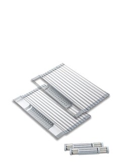 Excefore Dish Drying Rack 1PCS (20.5" L x 12.6" W) Over Sink Roll Up Dish Drying Rack, Best Kitchen Desk Organizer Collapsible Dish Drying Rack, Used for Tableware, Fruits, Vegetables, Cups  - Image 1