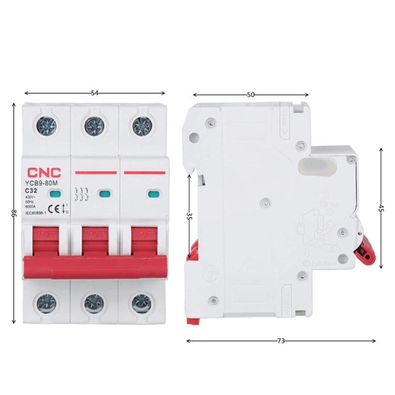 4P 80A Miniature Circuit Breaker 6kA 1P 2P 3P 4P 50 60Hz MCB - Image 3