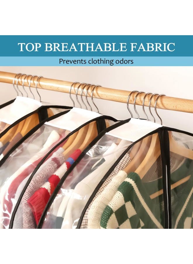 Perber 40" All Clear Garment Bags for Hanging Clothes, 4" Gusseted Suit Bags for Closet Storage, Plastic Garment Covers with Zipper for Coats, Jackets, Shirts, 4 Packs - Image 4