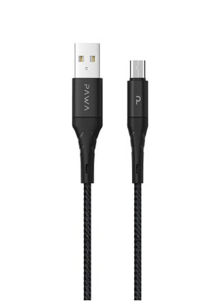 USB-A to Micro USB Cable 2.4A 1.2M - Black