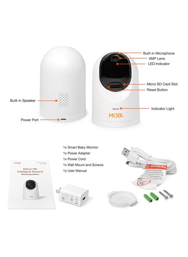 MobiCam PRO Baby & Home Monitoring Camera: Full HD, 355°Pan, 120°Tilt, 2-Way Audio, Color Night Vision, Motion Tracking & Sound Detection, Temp & Humidity Readings, Supports 5G/2.4GHz Wi-Fi - Image 3