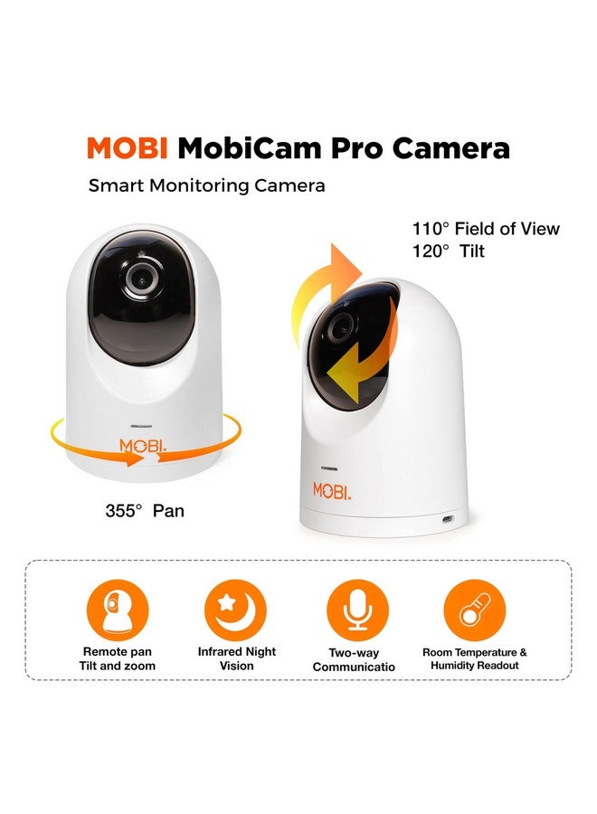 MobiCam PRO Baby & Home Monitoring Camera: Full HD, 355°Pan, 120°Tilt, 2-Way Audio, Color Night Vision, Motion Tracking & Sound Detection, Temp & Humidity Readings, Supports 5G/2.4GHz Wi-Fi - Image 4