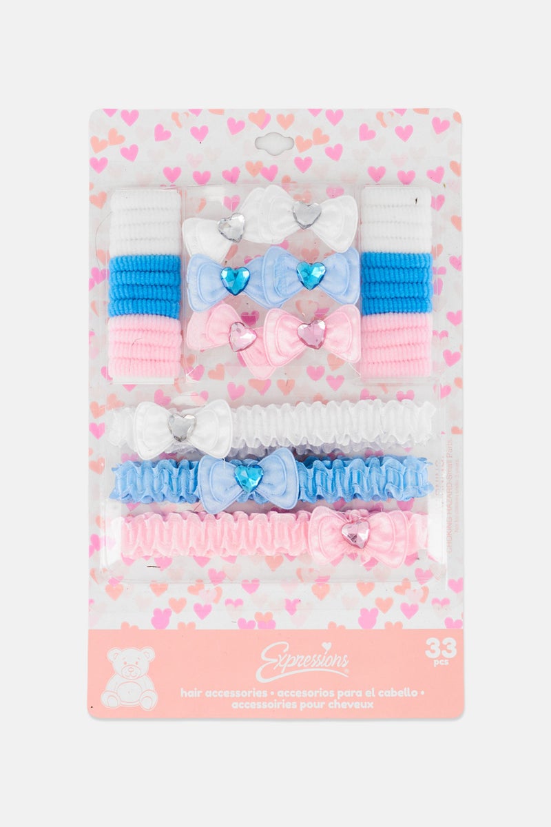 Expressions Toddlers Girl 33Pcs Hair Accessories Set, Multicolor - Image 1