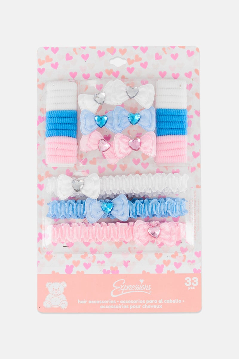 Expressions Toddlers Girl 33Pcs Hair Accessories Set, Multicolor - Image 2