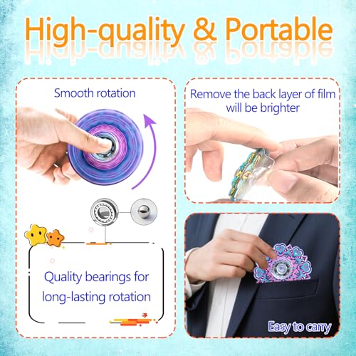 Sqlhrke 42 Pack Fidget Spinner Mini Toys Party Favors Easter Basket Eggs Goodie Bag Stuffers GiftsStress Relief Sensory Toys for Kids Adults ADHD AutismsCarnival Treasure Box Toy Classroom Prizes Supplies - Image 5
