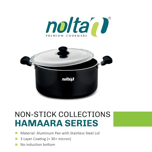 Nolta PS Large Biryani Pot 12.5 LTR, ISI Certified with 1yr Replace-Guarantee, PFOA-Free Non-Toxic Non-Stick Coating, Induction Base Biriyani Handi (34cm, Maroon) - Image 2