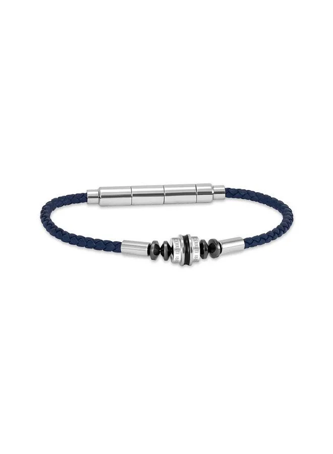 Cerruti 1881 Leonardo Blue Braided Leather Bracelet for Men 180mm