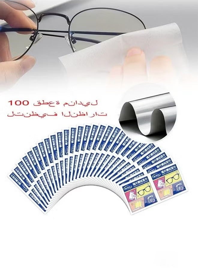 Unewshi 100 Pieces Lens Wipes, Wipes for Glasses, Camera Lenses, Mobile Phones, Laptop, Individually Wrapped Disposable in Bags - Image 2