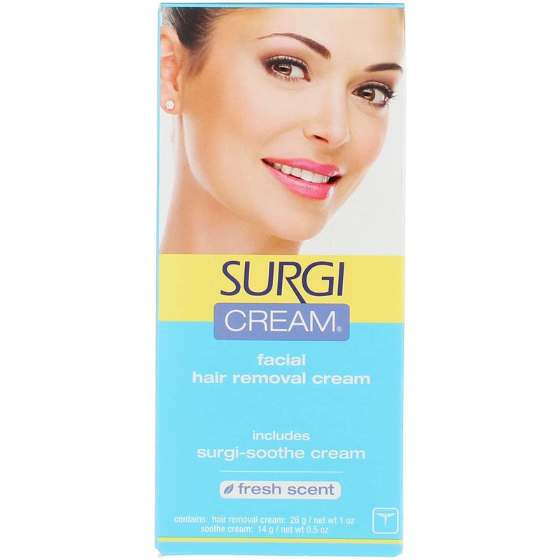 Surgiwax Surgi Cream Hair Remover Face 1 Ounce Fresh Scent 29ml 2 Pack