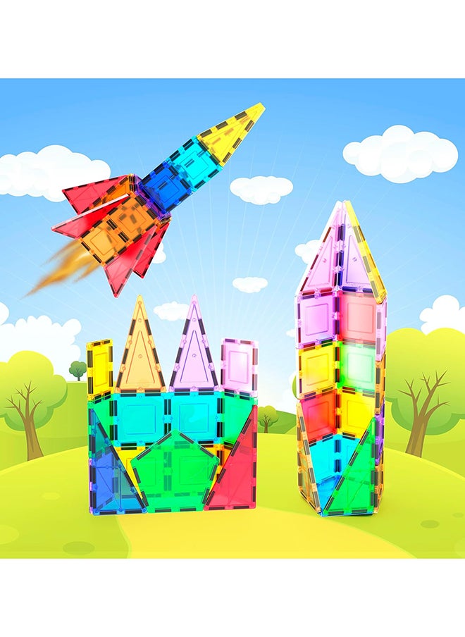 PicassoTiles - 32 Pieces Magnetic Building Block Rocket Booster Theme Set Magnet Construction Toy Educational Kit Engineering STEM Learning Playset Child Brain Development Stacking Blocks Playboard PT32 for Boys & Girls Age 3+ - Image 1