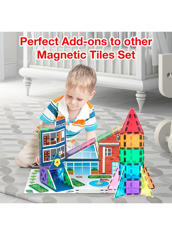 PicassoTiles - 32 Pieces Magnetic Building Block Rocket Booster Theme Set Magnet Construction Toy Educational Kit Engineering STEM Learning Playset Child Brain Development Stacking Blocks Playboard PT32 for Boys & Girls Age 3+ - Image 1