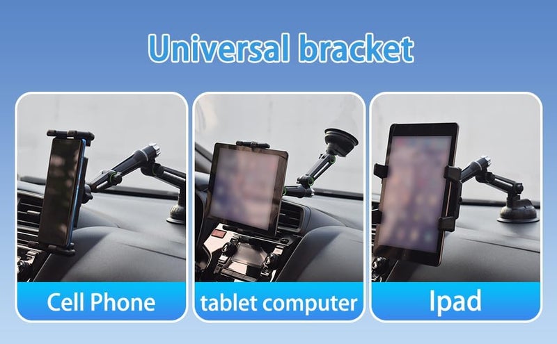 KASTWAVE Tablet Holder for Car Dashboard Adjustable Tablet and Smartphone Holder Fits All Vehicles Swivel Rotating for Optimal Viewing Foldable Phone Stand Stable Rotation Black - Image 2