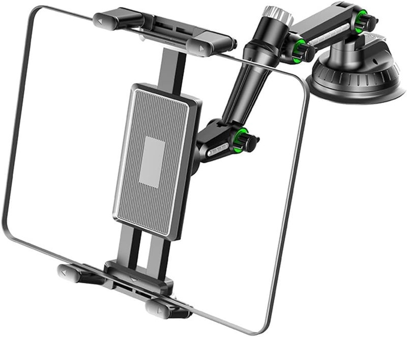 KASTWAVE Tablet Holder for Car Dashboard Adjustable Tablet and Smartphone Holder Fits All Vehicles Swivel Rotating for Optimal Viewing Foldable Phone Stand Stable Rotation Black - Image 1