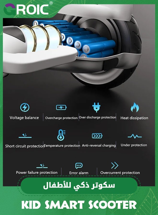 GROIC هوفر بورد مع مقود، هوفر بورد لجميع التضاريس مع أضواء LED ومحرك 500 واط، مقود قابل للتعديل، مجموعة معدات حماية مكونة من 6 قطع، هوفر بورد ذاتي التوازن للطرق الوعرة مع بلوتوث، جهاز تحكم عن بعد - Image 2