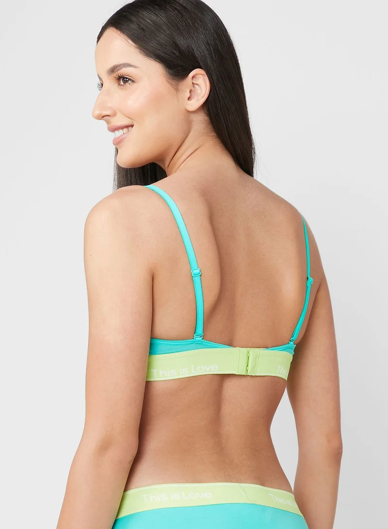 CALVIN KLEIN Strappy Logo Band Bikini Top