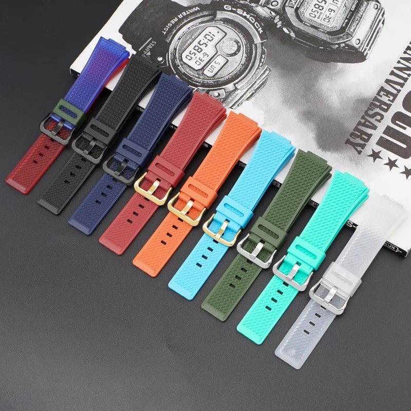 Bluejw TPU Watch Bands 16mm Replacement Straps for Casio GM-110 GA700 GW8900 GA110 – Fashion Red Blue Rubber Watch Strap to Replace the Watch Strap - Image 2