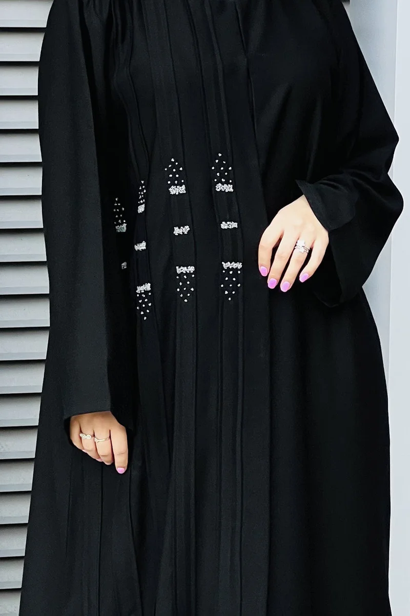 Moistreet  Embroidered Open Front Abaya for Women | Best Price UAE
