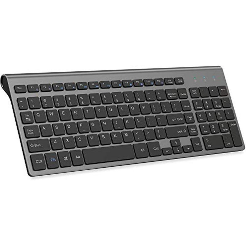 Wireless Keyboard with Number Pad Ergonomic Silent Slim Black - Image 1