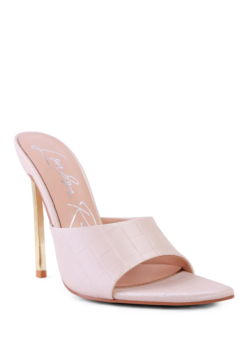 London Rag Croc Pointed High Heel Sandal