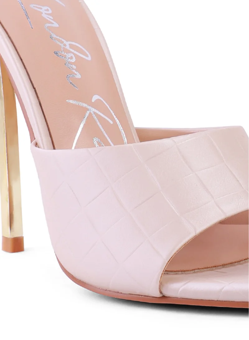London Rag Croc Pointed High Heel Sandal