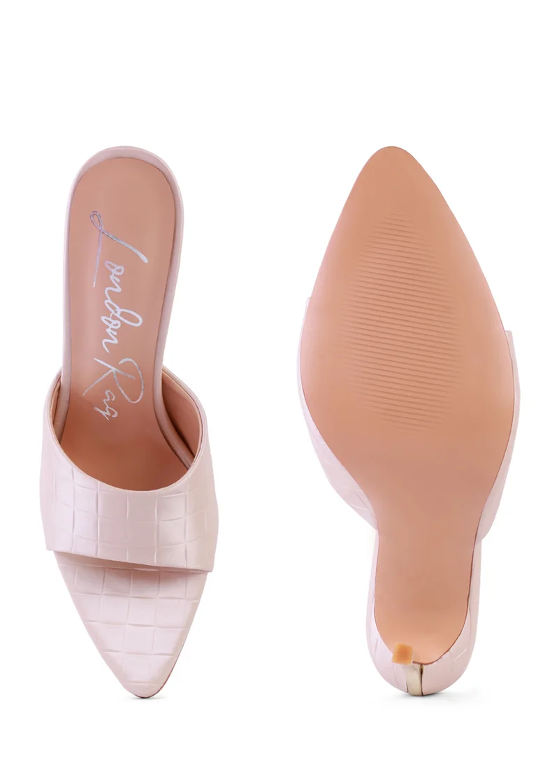 London Rag Croc Pointed High Heel Sandal