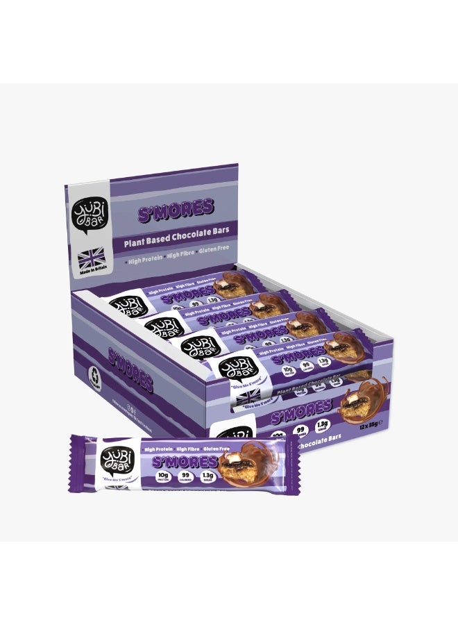 YuBi Bar YUBI VEGAN Protein Bars Smores - 99 Calories High in Protein and Fiber Low in Sugar, Gluten and Dairy Free. Pack of 12 - Image 1