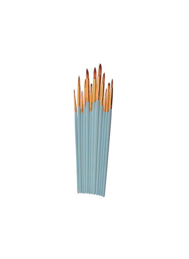 El Maayergy Yalong YL-15_YL213701-2 Set Of 12 Pieces Of Artist Paint Brush With Durable Material, Suitable For School And Home 