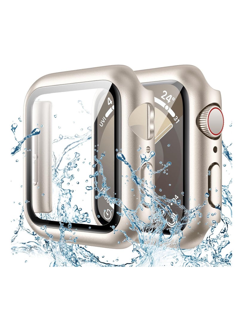 Waterproof Screen Protector Case Compatible for Apple Watch Series 9/8/7 45mm, Hard Bumper with Tempered Glass for iWatch Cover 45 mm - Image 1